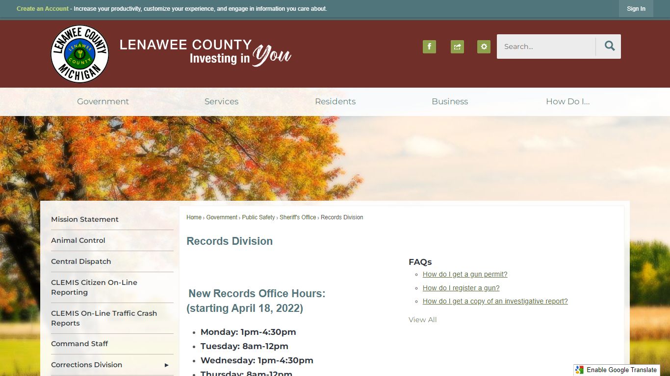 Records Division | Lenawee County, MI